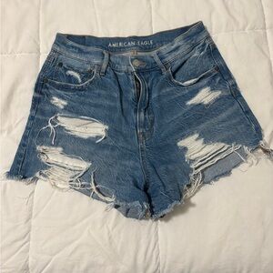 American Eagle Outfitters Ripped Blue Jean Shorts